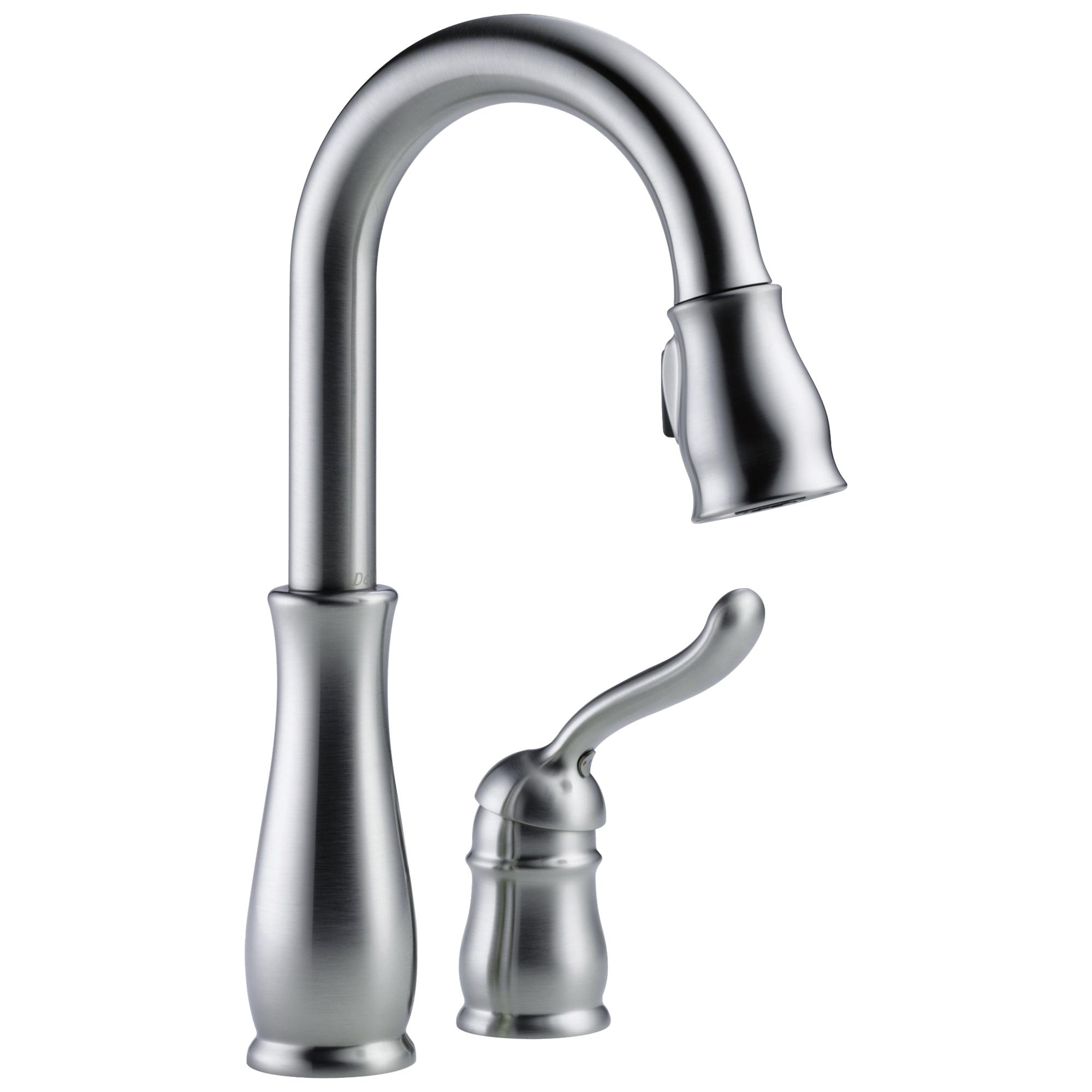 DELTA&reg; 9978-AR-DST Leland&reg; Pull-Down Bar/Prep Faucet, 1.8 gpm, Arctic&trade; Stainless Steel, 1 Handles, Domestic