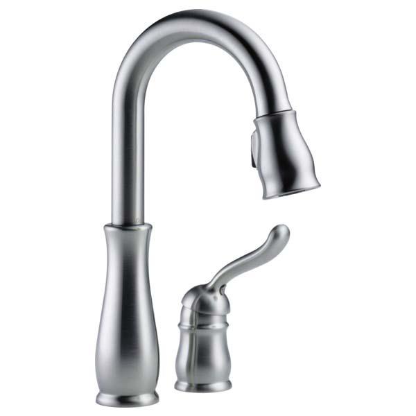 DELTA® Leland® 9978-AR-DST Bar/Prep Faucet, Deck, Pull-Down, Arctic Stainless