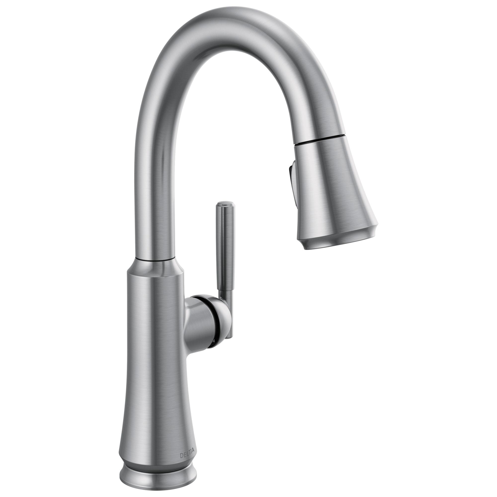 delta® 9979-AR-DST Bar/Prep Faucet, Deck, Pull-Down, Arctic Stainless