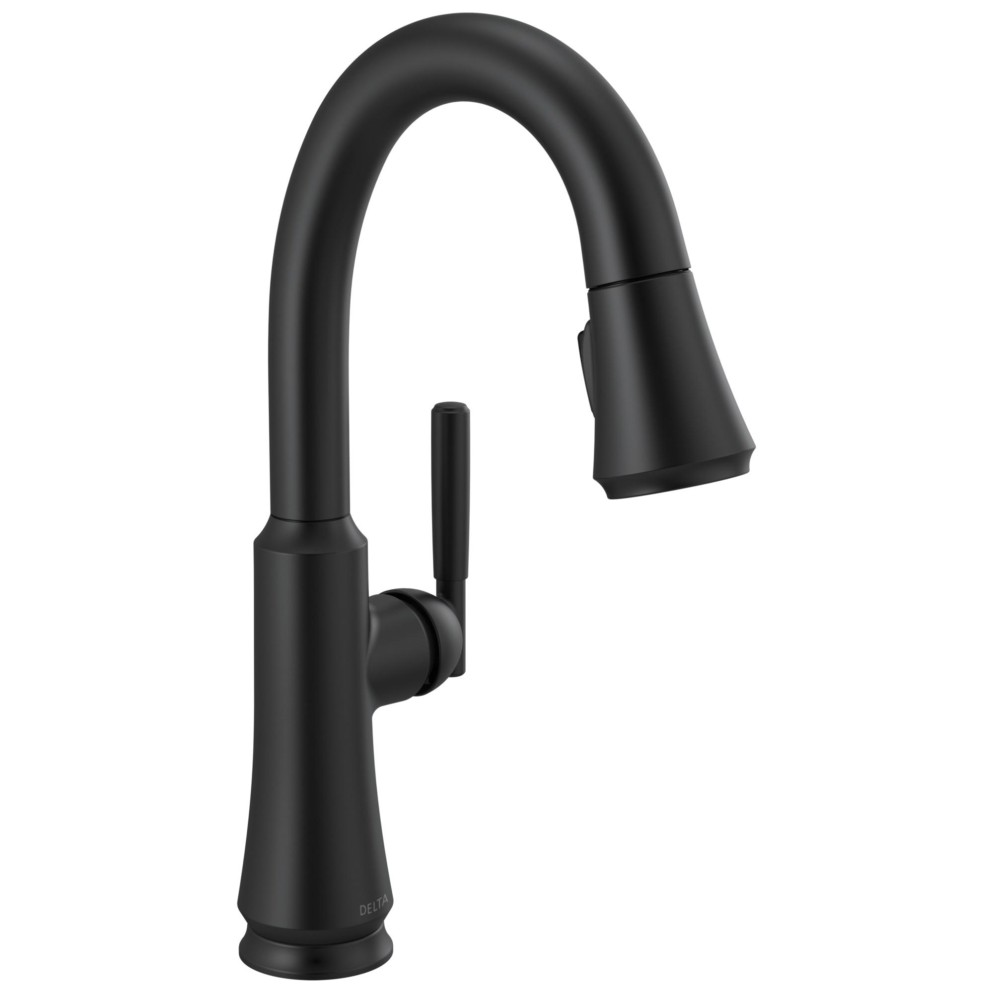 delta® 9979-BL-DST Bar/Prep Faucet, Deck, Pull-Down, Matte Black