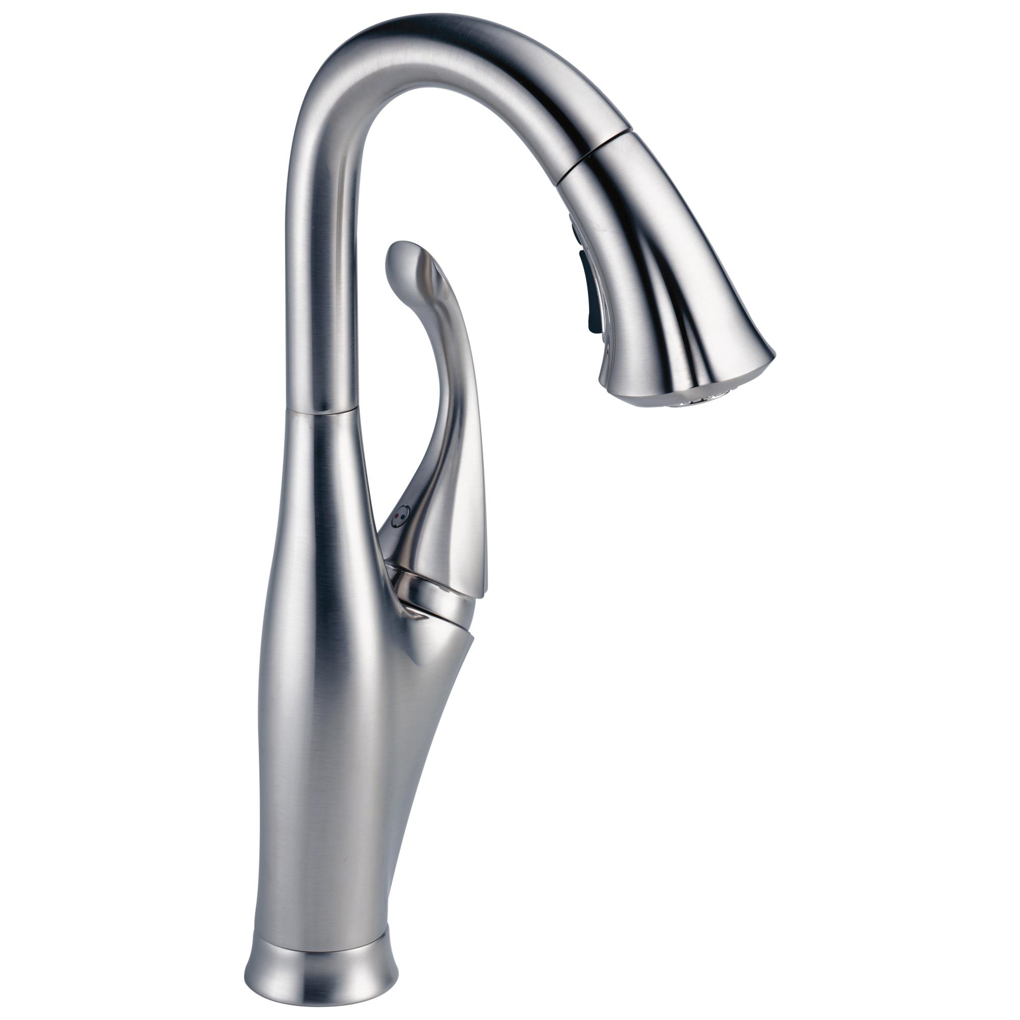 DELTA&reg; 9992-AR-DST Addison&trade; Pull-Down Bar/Prep Faucet, 1.5 gpm, 8 in Center, Arctic&trade; Stainless Steel, 1 Handles, Domestic