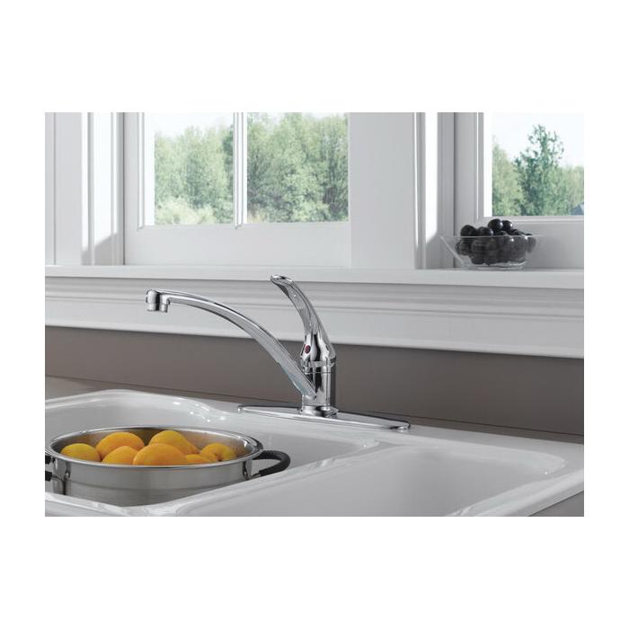 DELTA® Foundations® B1310LF Kitchen Faucet, Deck, Single Handle, Chrome thumbnail 2