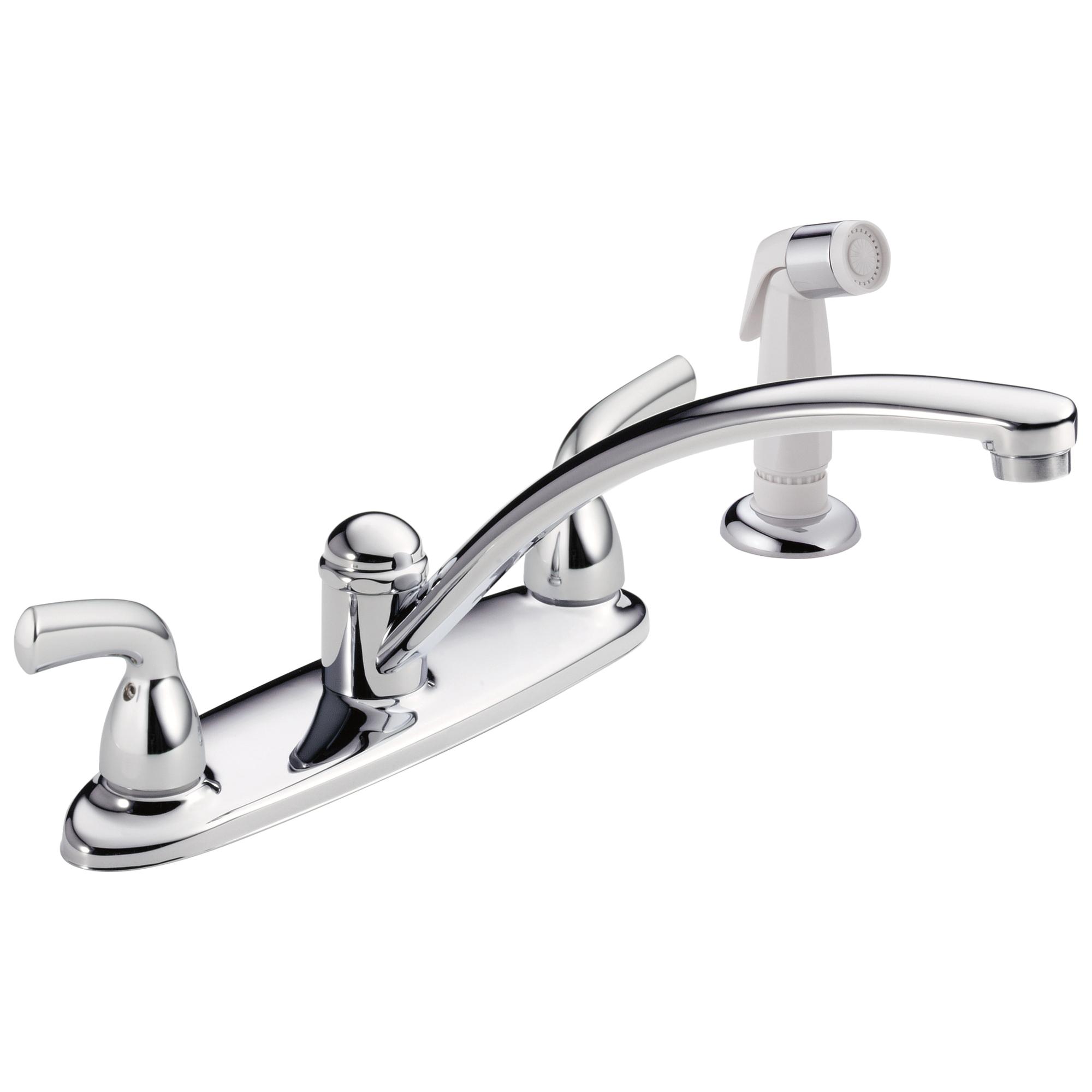DELTA&reg; B2410LF Foundations&reg; Kitchen Faucet, 1.8 gpm, 8 in Center, Chrome Plated, 2 Handles, Import, Commercial