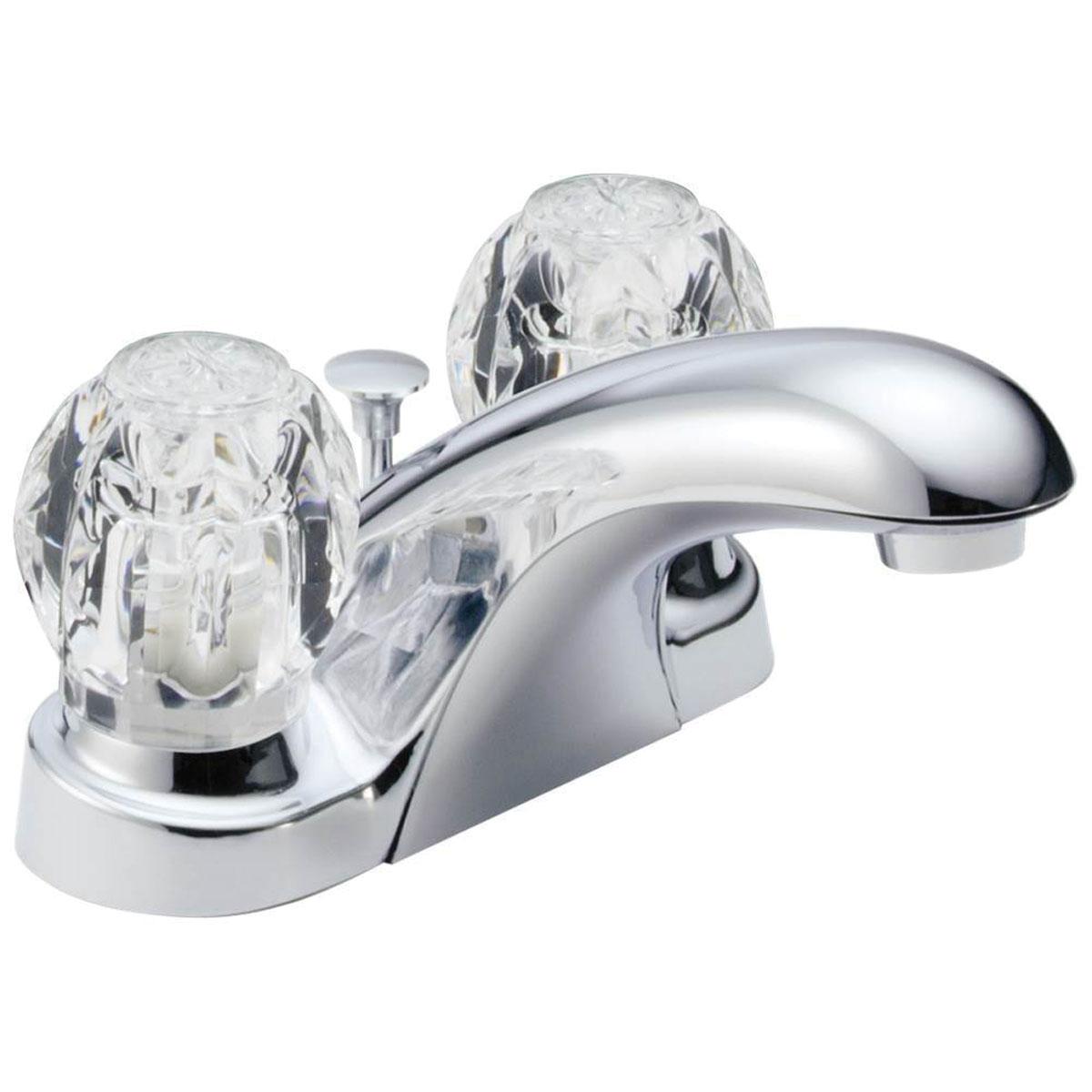 DELTA® Foundations® B2512LF Lavatory Faucet, 2-Handle, Deck, Centerset, Pop-Up, Chrome