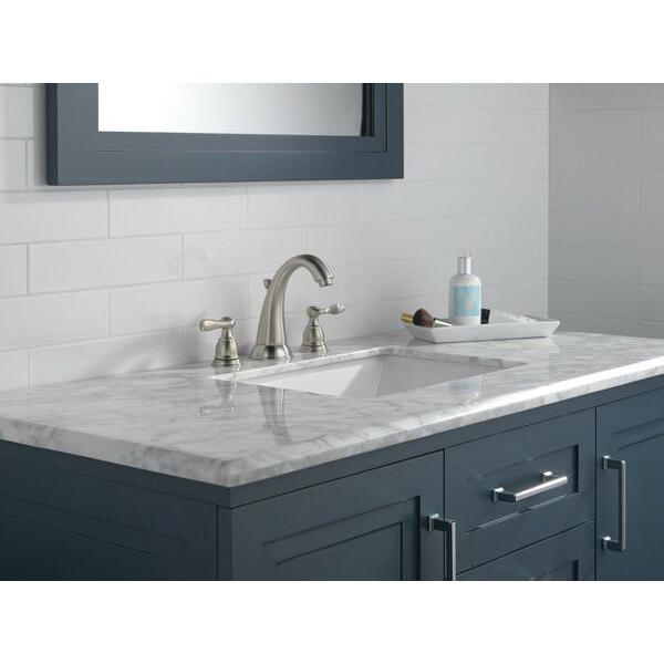 DELTA® Windemere® B3596LF-SS Bathroom Faucet, 2-Handle, Deck, Widespread, Pop-Up, Stainless Steel thumbnail 3