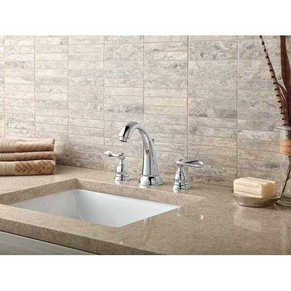 DELTA® Windemere® B3596LF Bathroom Faucet, 2-Handle, Deck, Widespread, Pop-Up, Chrome thumbnail 2
