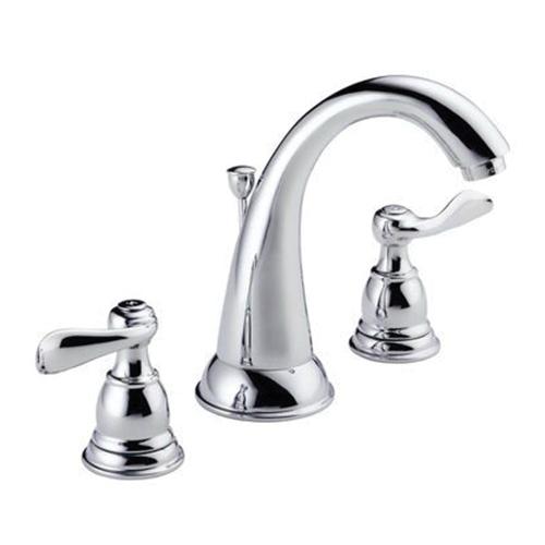 DELTA® Windemere® B3596LF Bathroom Faucet, 2-Handle, Deck, Widespread, Pop-Up, Chrome