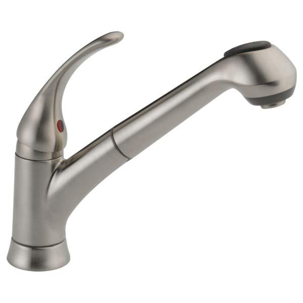 DELTA® Foundations® B4310LF-SS Kitchen Faucet, Touch, Deck, Pull-Out, Stainless