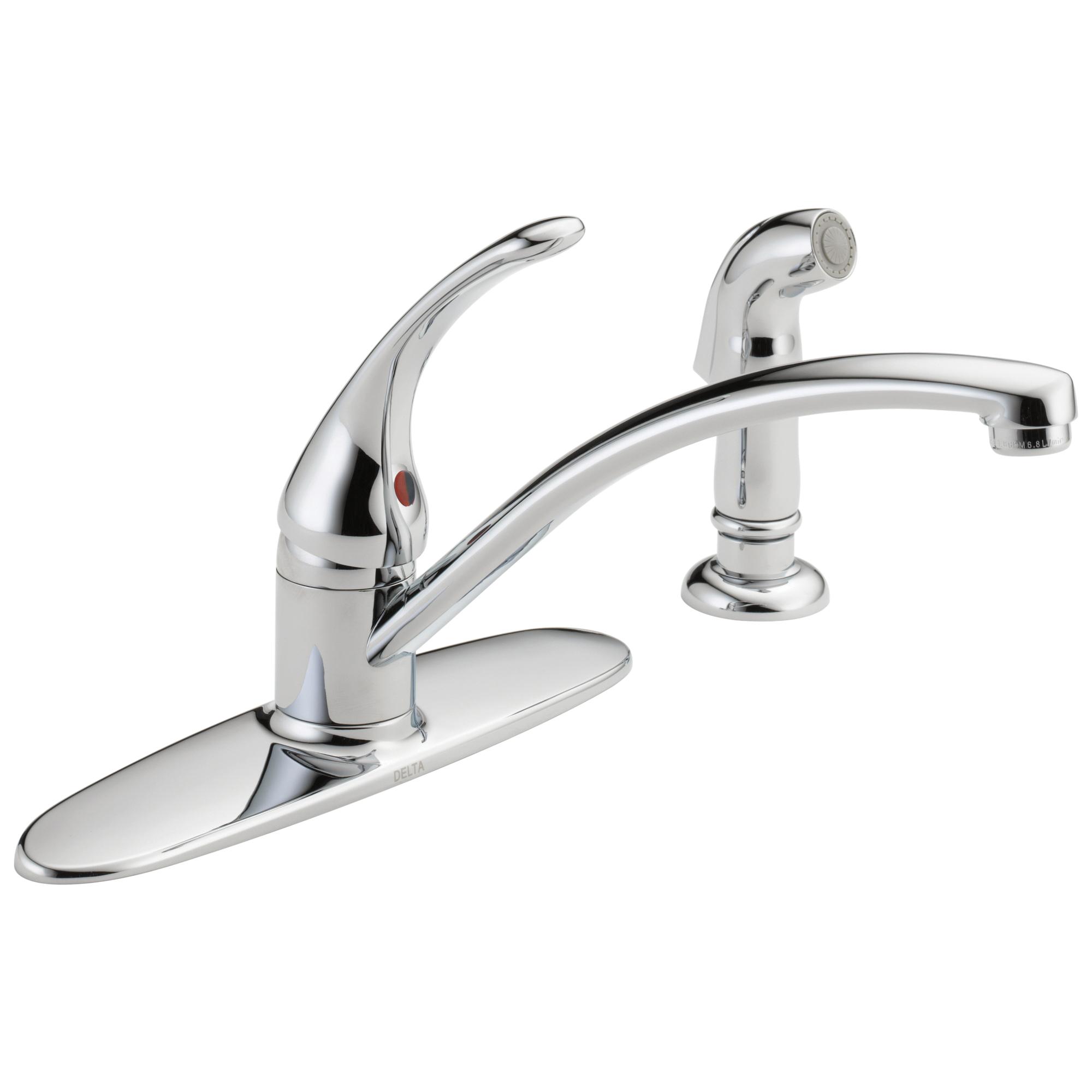 delta® B4410LF Kitchen Faucet, Deck, Single Handle, Chrome