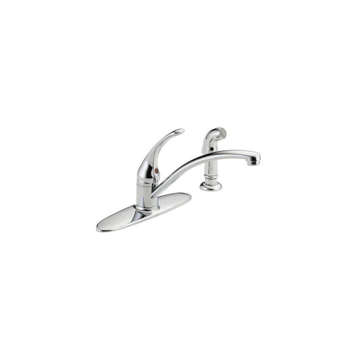 DELTA® Foundations® B4410LF Kitchen Faucet, Deck, Single Handle, Chrome