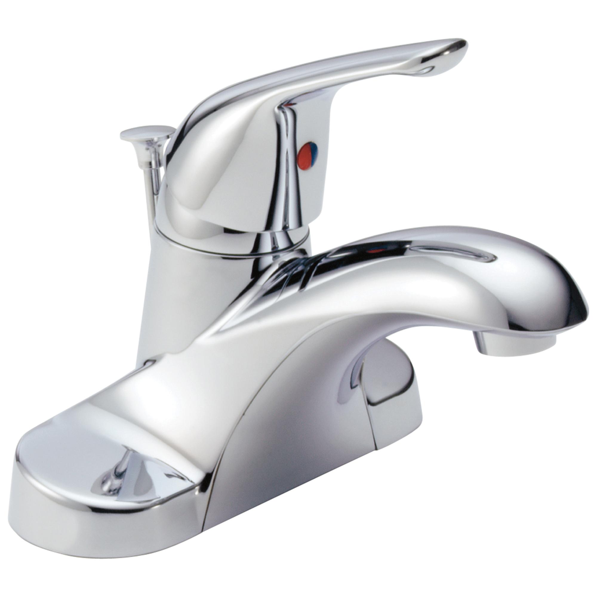delta® B510LF Bathroom Faucet, 1-Handle, Deck, Centerset, Pop-Up, Chrome