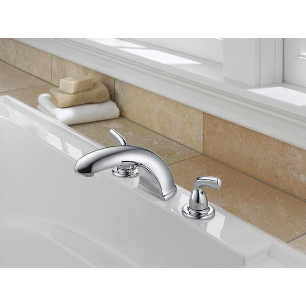 DELTA® Foundations® BT2710 Roman Tub Trim, 3-Faucet Hole, Brass, Chrome, 2-Handle-Handle, 18 gpm thumbnail 2