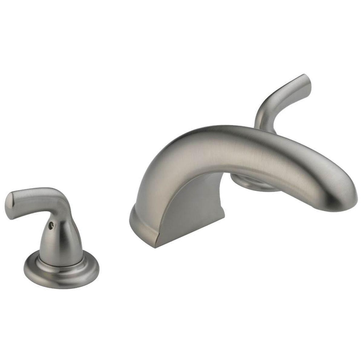 DELTA® Foundations® BT2710-SS Roman Tub Trim, 3 -Faucet Hole, Brass, Stainless Steel, 2-Handle -Handle, 18 gpm