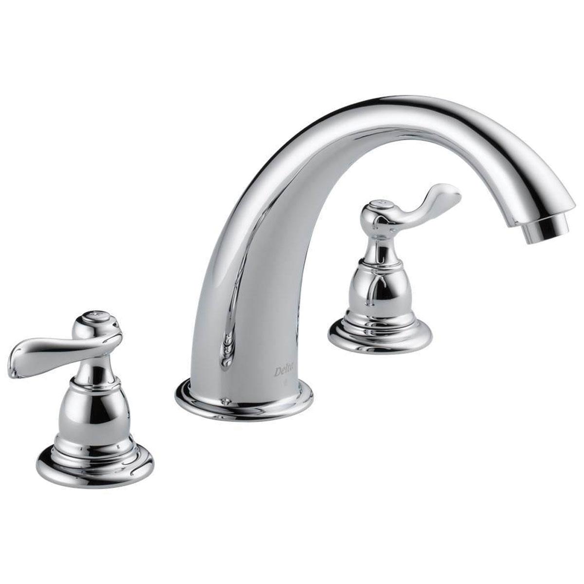 DELTA® Windemere® BT2796 Roman Tub Trim, 3-Faucet Hole, Brass, Chrome, 2-Handle-Handle, 18 gpm thumbnail 2