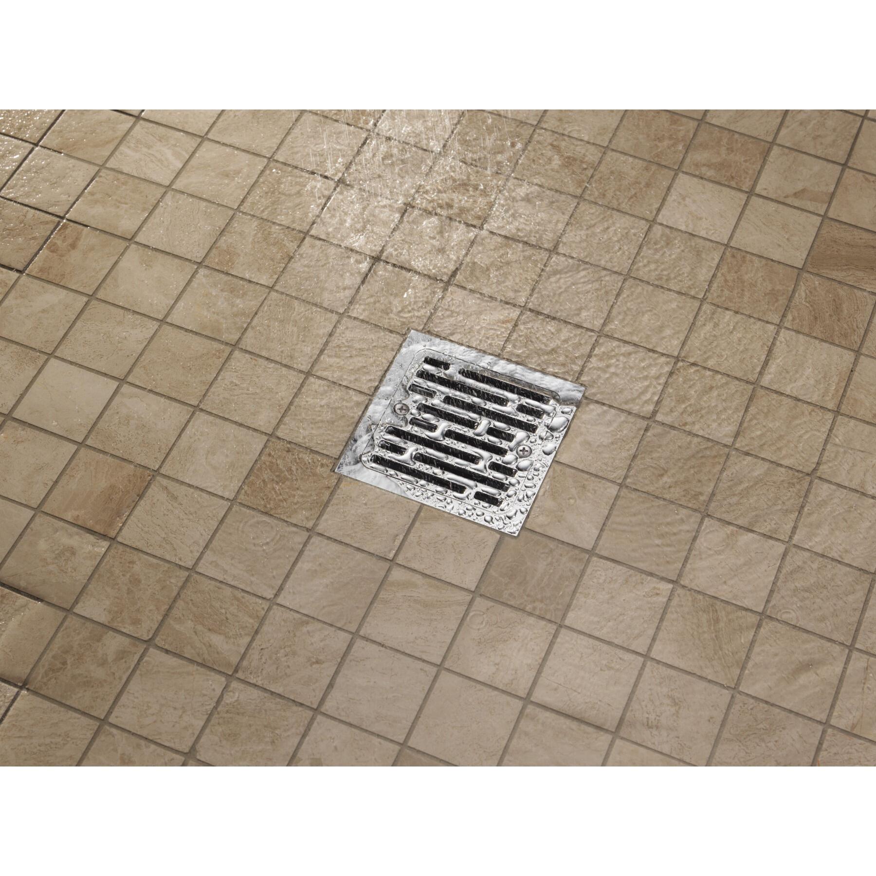 DELTA® DT062412 Tile-In Shower Drain, 4 in Nominal, Brass/PVC Drain, Polished Chrome, Import