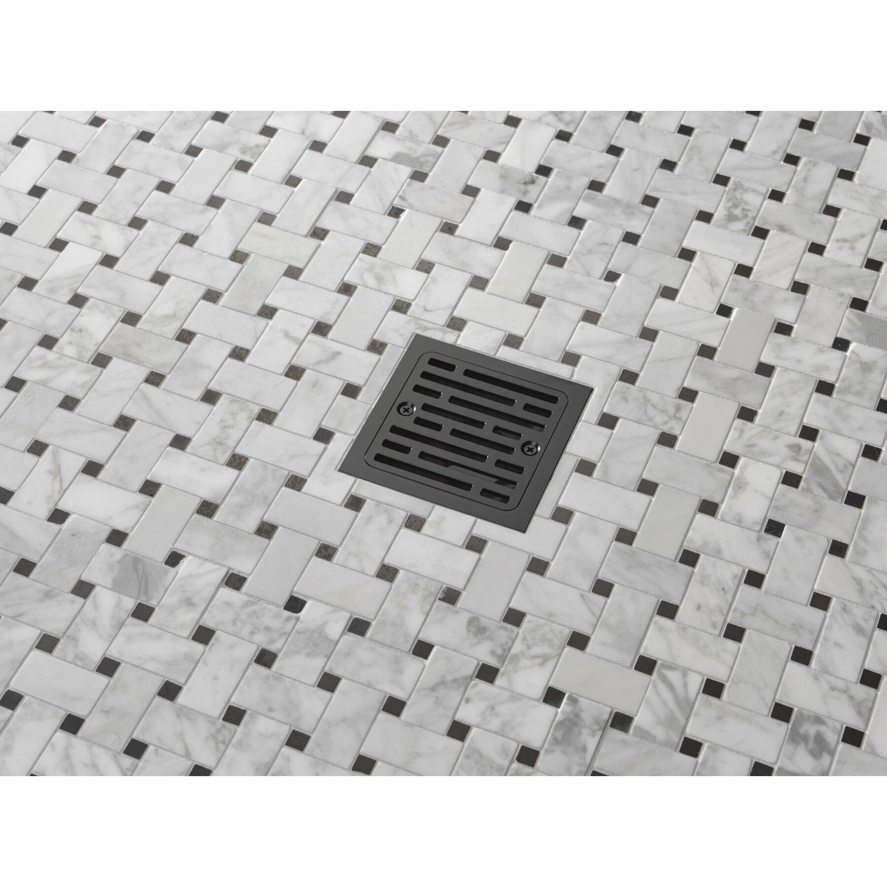 DELTA® DT062412-BL Tile-In Shower Drain, 4 in Nominal, Brass/PVC Drain, Matte Black, Import