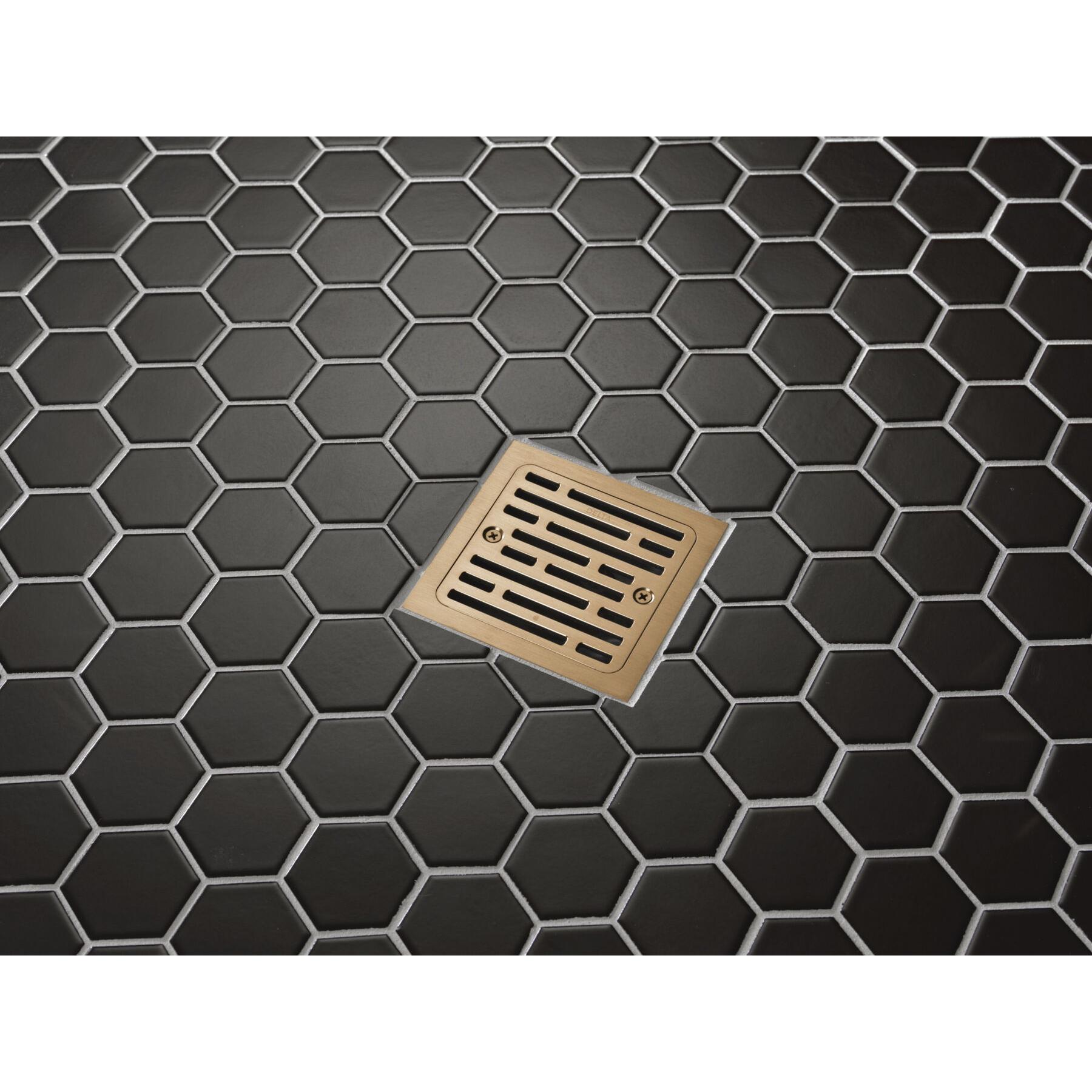DELTA® DT062412-CZ Tile-In Shower Drain, 4 in Nominal, Brass/PVC Drain, Champagne Bronze, Import