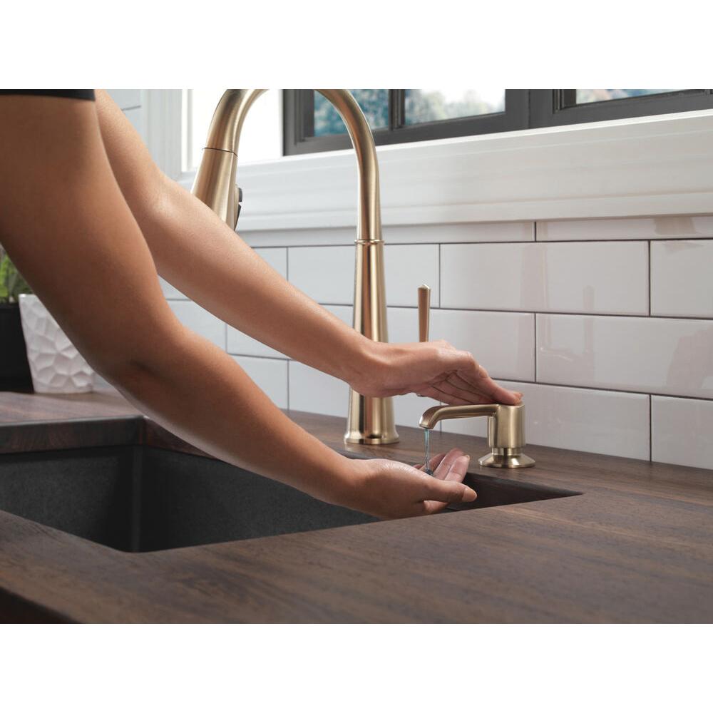 DELTA® Emmeline™ RP101188CZPR Soap Dispenser, 13 oz Capacity, 2-5/8 in OAL, Deck Mounting, Lumicoat® Champagne Bronze thumbnail 3