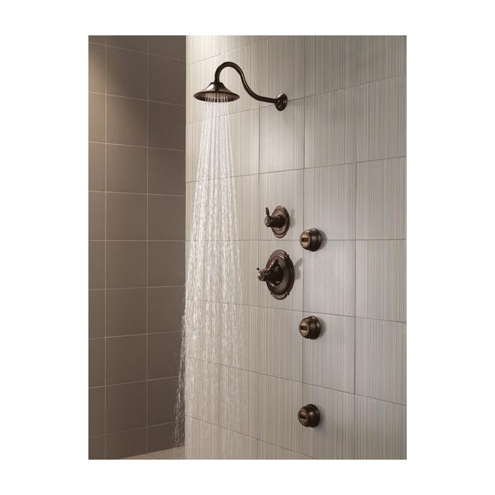 DELTA® RP34355RB Shower Head, 2.5 gpm, 3-Spray, Wall Mounting, 4.3 in L x 5.75 in W Head, Venetian Bronze