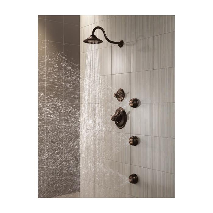 DELTA® RP34355RB Shower Head, 2.5 gpm, 3-Spray, Wall Mounting, 4.3 in L x 5.75 in W Head, Venetian Bronze thumbnail 3