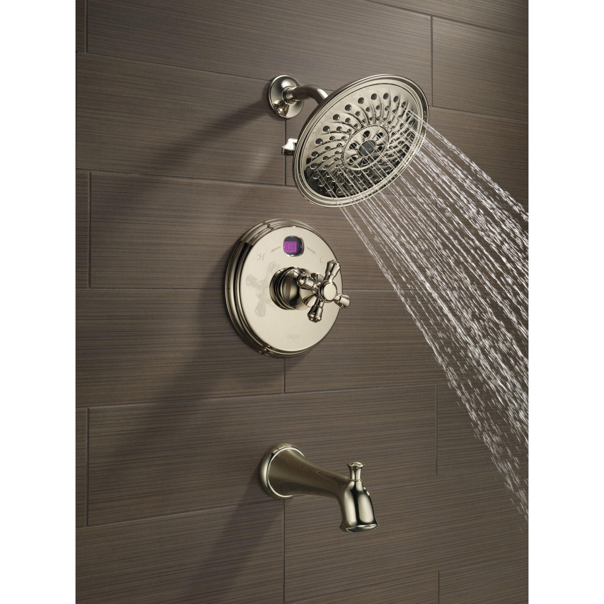 DELTA® Dryden™ RP6023PN Shower Arm, 1/2 in, MPT, Polished Nickel