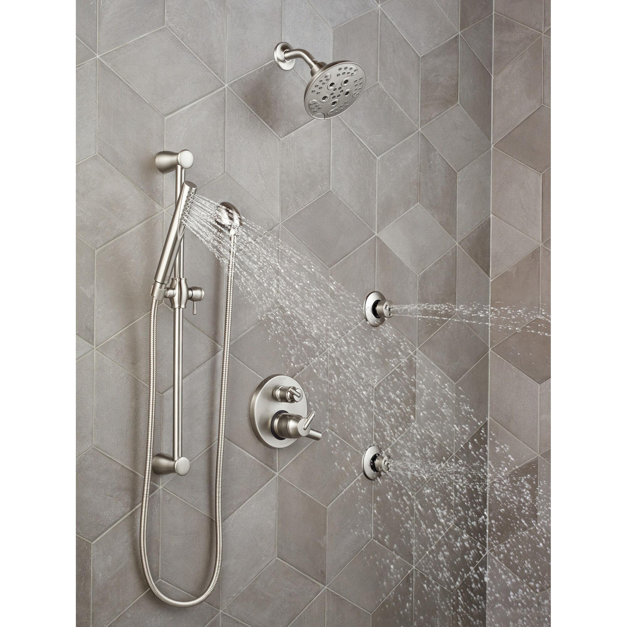 DELTA® Dryden™ RP6023SS Shower Arm, 1/2 in, MPT, Stainless Steel thumbnail 2