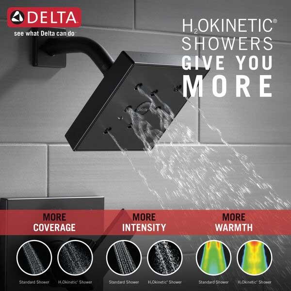 DELTA® Universal Showering RP70171BL Raincan Showerhead, 1.75 gpm, 1-Spray, Wall Mounting, 6 in Head, Matte Black