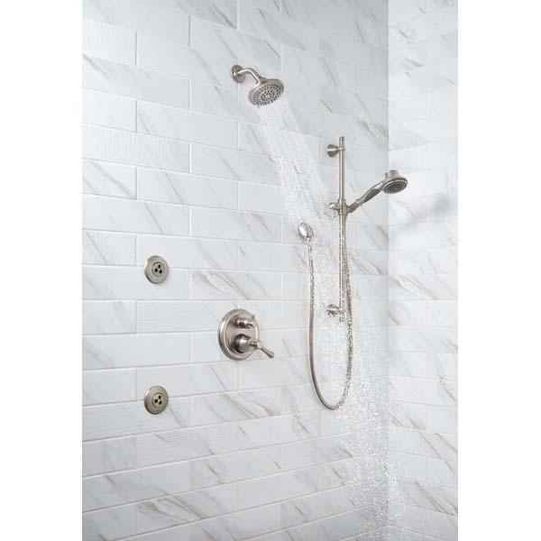 DELTA® Universal Showering RP78575SS Raincan Showerhead, 1.75 gpm, 5-Spray, Wall Mounting, 4-15/16 in Head, Stainless thumbnail 4