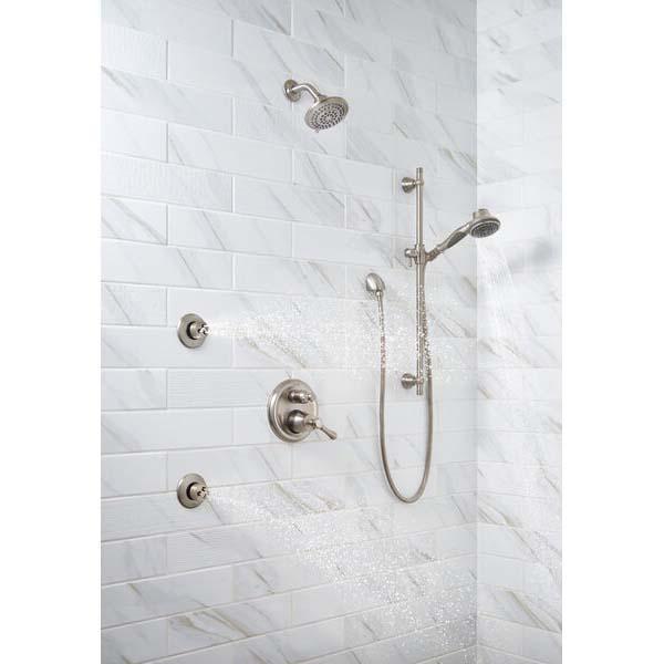 DELTA® Universal Showering RP78575SS Raincan Showerhead, 1.75 gpm, 5-Spray, Wall Mounting, 4-15/16 in Head, Stainless thumbnail 3
