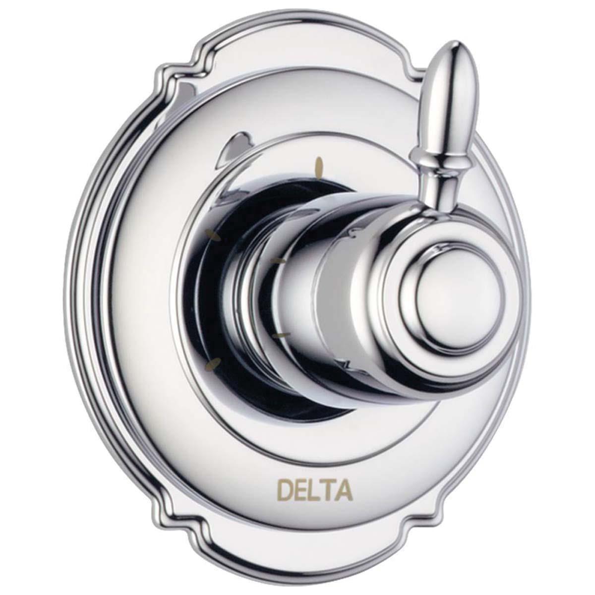 DELTA® Victorian® T11855 Valve Trim, Lever Handle, 1-Handle -Handle, Metal, Chrome-Plated