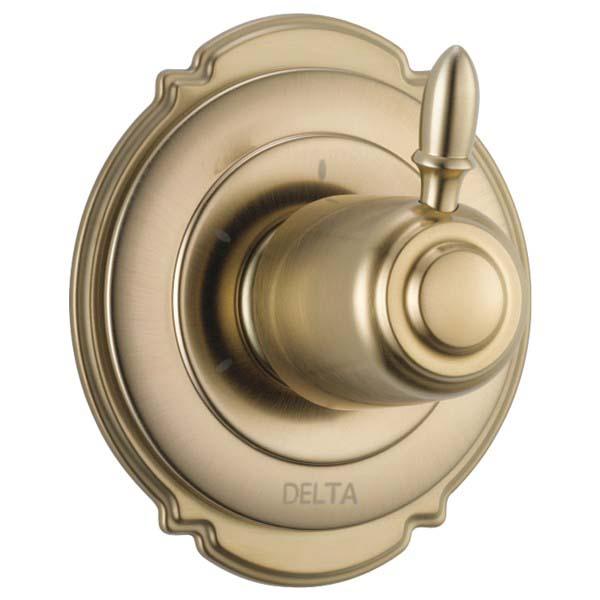 DELTA® Victorian® T11855-CZ Valve Trim, Lever Handle, 1-Handle -Handle, Metal, Champagne Bronze