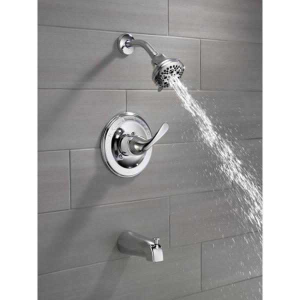 DELTA® 13 Series Classics™ T13420 Tub and Shower Trim Kit, 1/2 in, IPS x Slip x C, Brass, Chrome, 1-Handle, 1.75 gpm thumbnail 2
