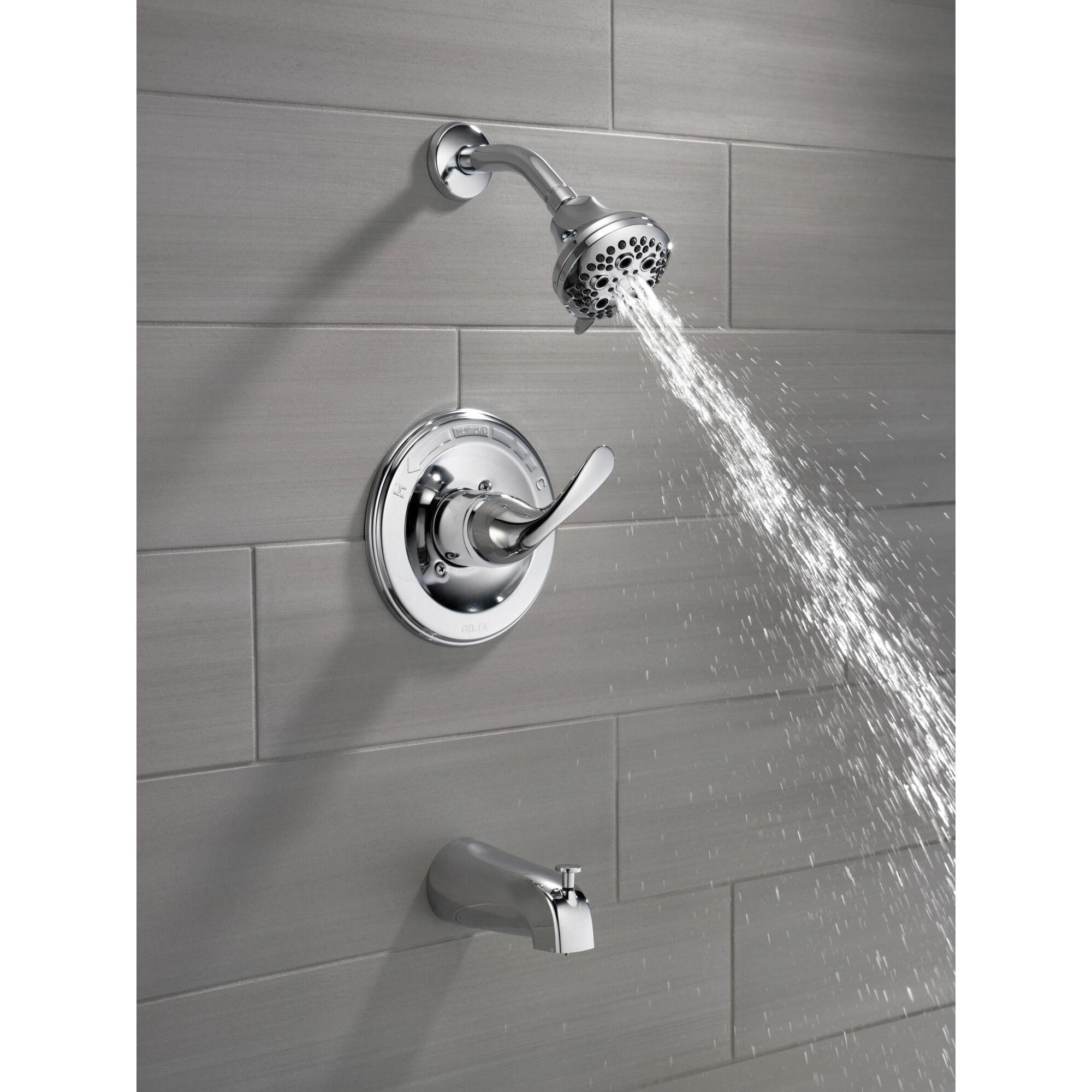DELTA® 13 Series Classics™ T13420 Tub and Shower Trim Kit, 1/2 in, IPS x Slip x C, Brass, Chrome, 1-Handle, 1.75 gpm thumbnail 3