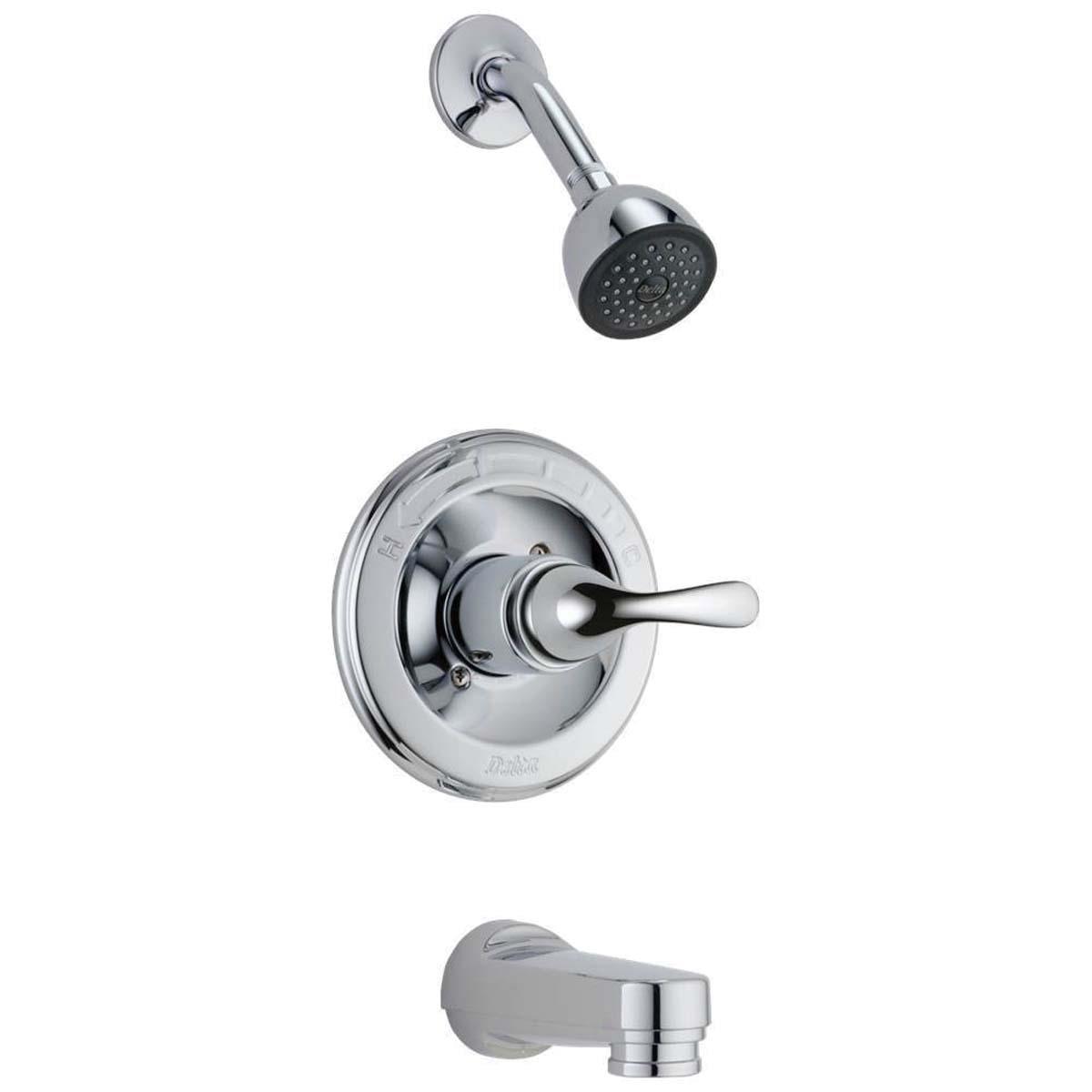 DELTA® Classics™ T13420-PD Tub and Shower Trim, Brass, Chrome, 1 -Handle, 1.75 gpm thumbnail 2