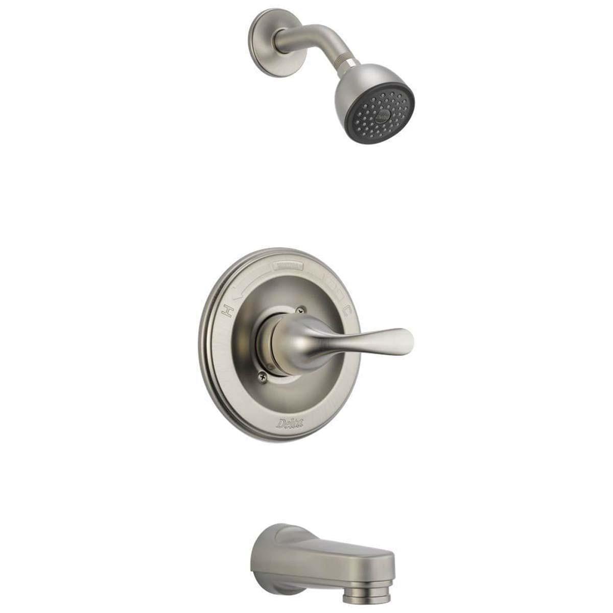 DELTA® Classics™ T13420-SSPD Tub and Shower Trim, Brass, Stainless Steel, 1 -Handle, 1.75 gpm