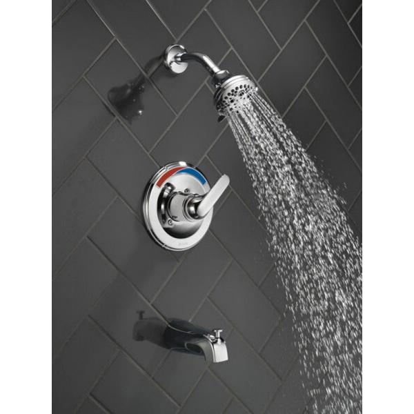 DELTA® Monitor® Monitor® 13 Series HDF® T13491 Tub and Shower Faucet Trim, Chrome, 1-Handle, 1.75 gpm
