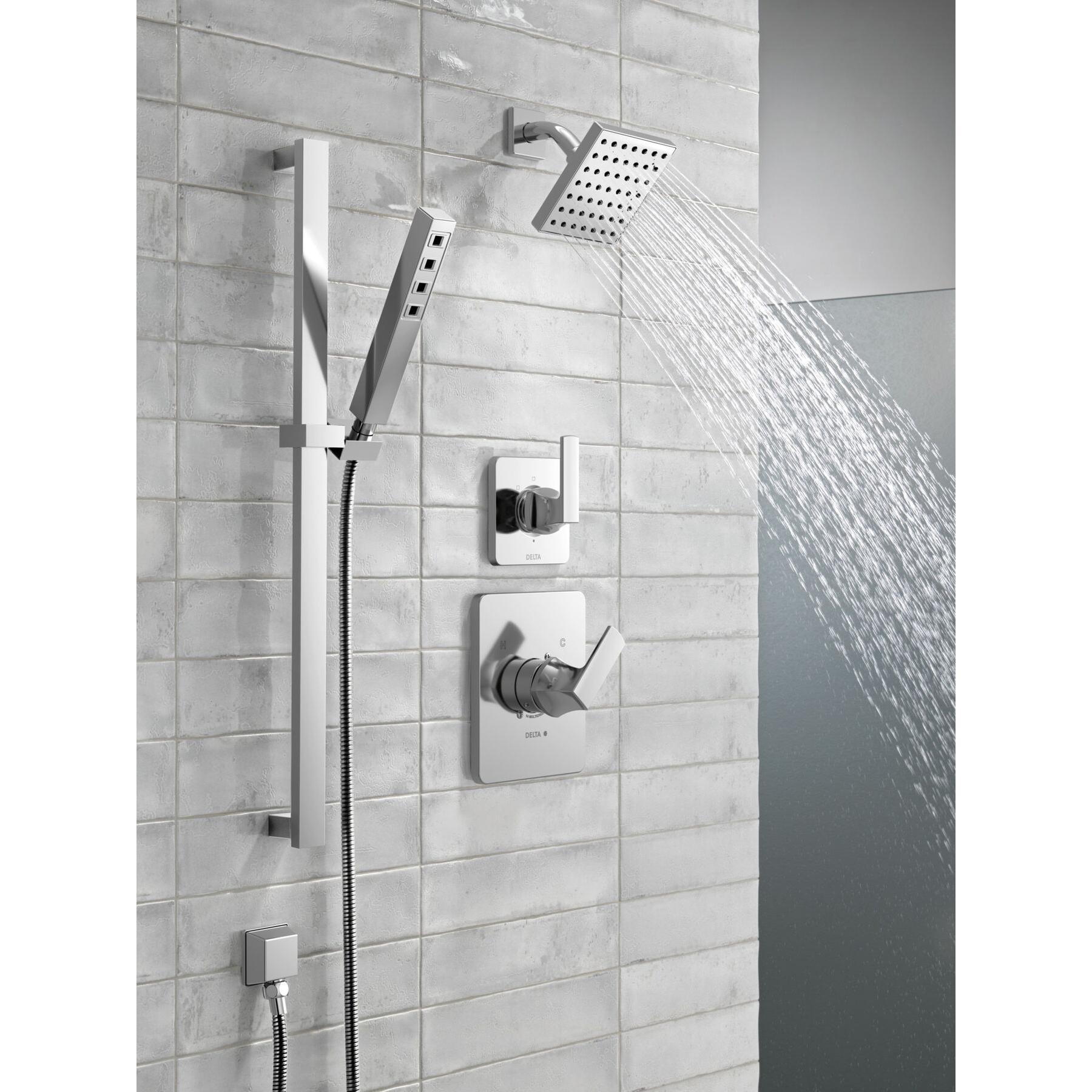 DELTA® Velum™ T14237 Shower Trim, Brass/Zinc, Chrome, 1-Handle -Handle, 1.75 gpm thumbnail 2