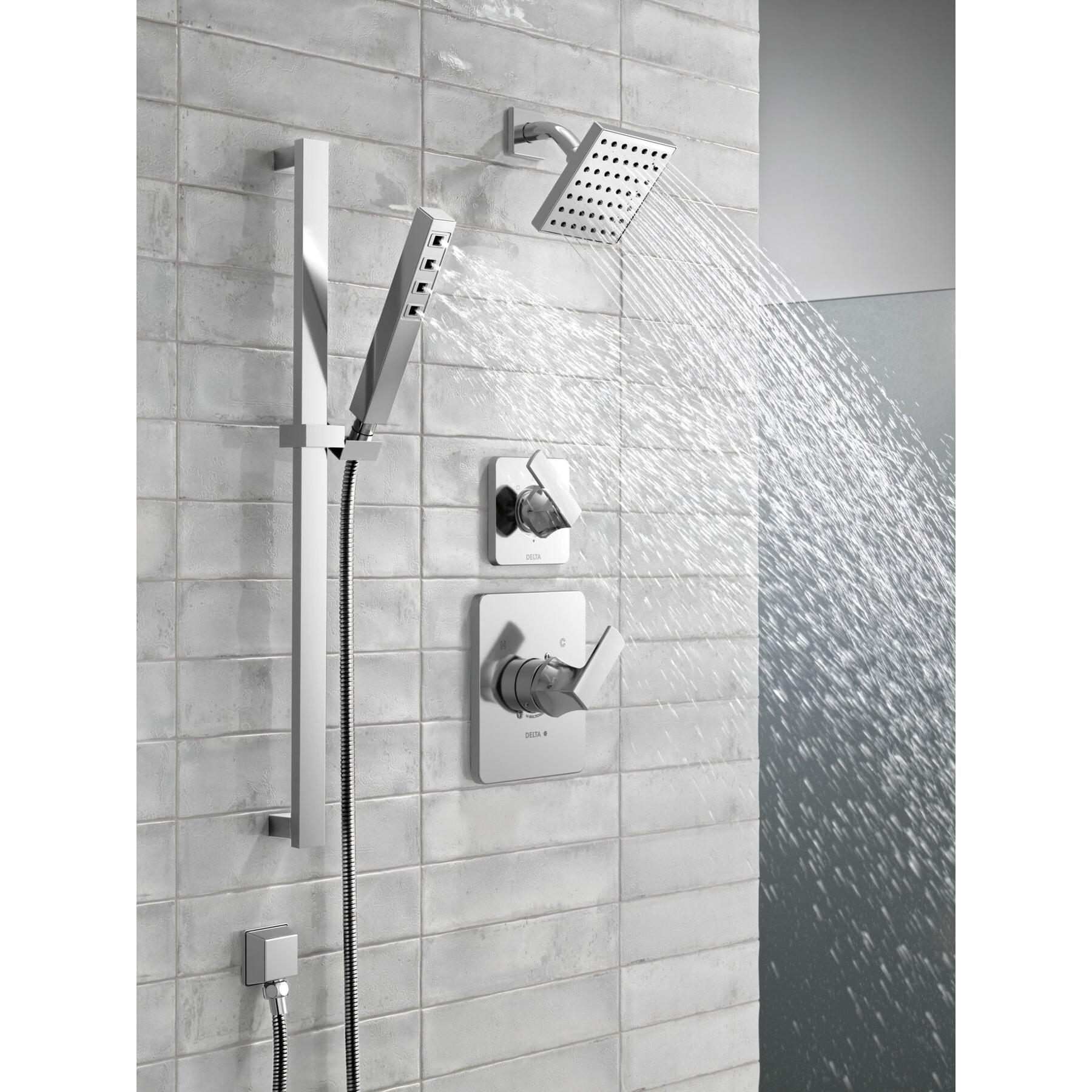 DELTA® Velum™ T14237 Shower Trim, Brass/Zinc, Chrome, 1-Handle -Handle, 1.75 gpm
