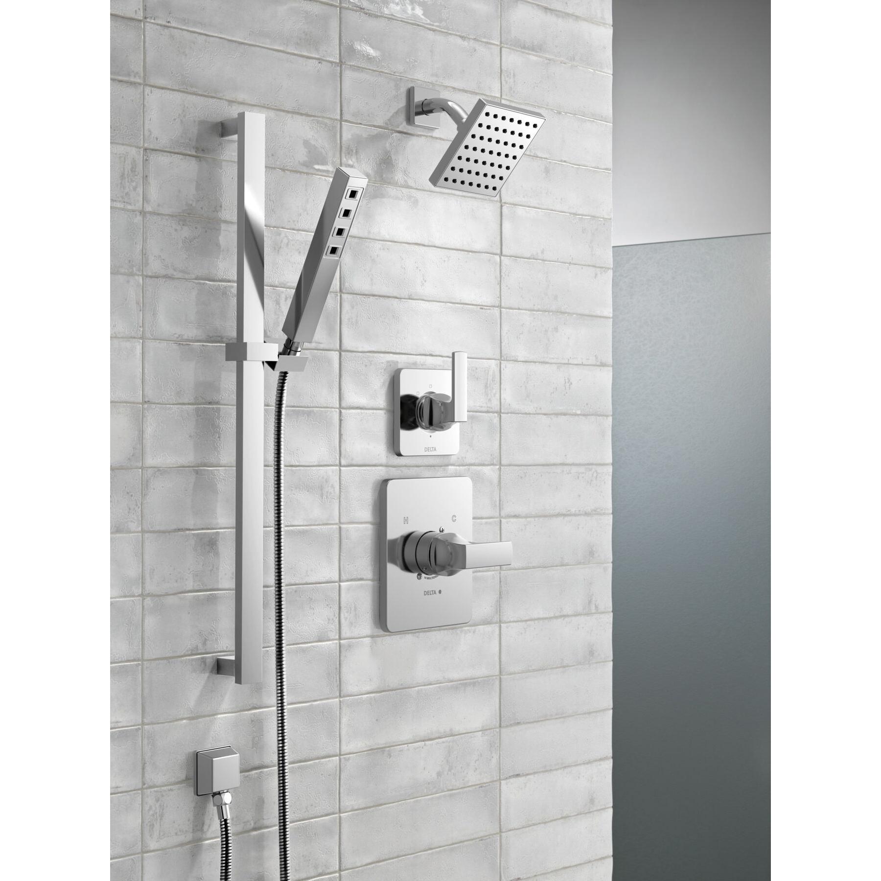 DELTA® Velum™ T14237 Shower Trim, Brass/Zinc, Chrome, 1-Handle -Handle, 1.75 gpm thumbnail 3