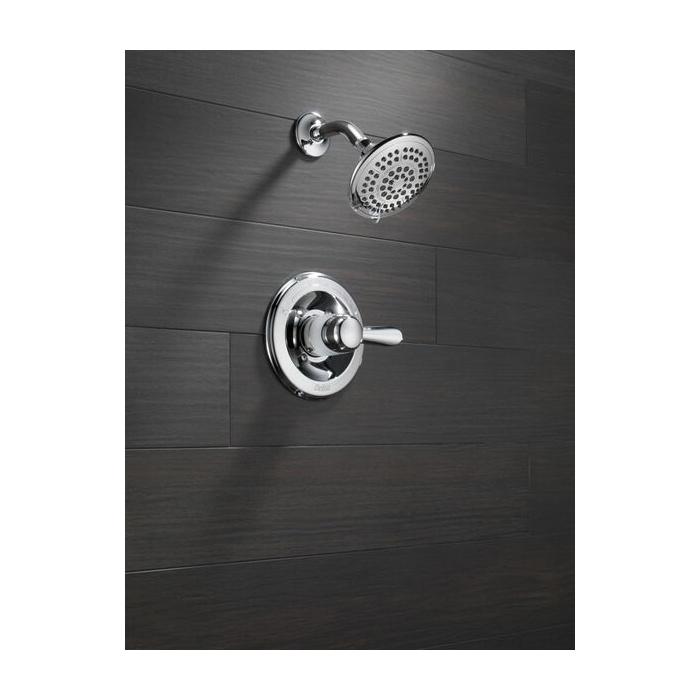 DELTA® Lahara® T14238 Shower Trim Kit, 1/2 in, 3/4 in, Brass, Chrome, 1-Handle-Handle, 1.75 gpm