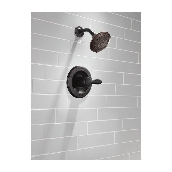 DELTA® Lahara® T14238-RB Shower Trim Kit, 1/2 in, 3/4 in, Brass, Venetian Bronze, 1-Handle -Handle, 1.75 gpm