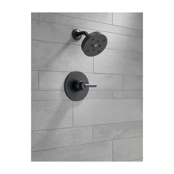 DELTA® Trinsic® T14259-BL Shower Trim Kit, 1/2 in, 3/4 in, Zinc, Matte Black, 1-Handle -Handle, 1.75 gpm thumbnail 3