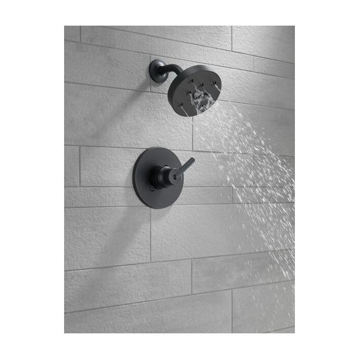 DELTA® Trinsic® T14259-BL Shower Trim Kit, 1/2 in, 3/4 in, Zinc, Matte Black, 1-Handle -Handle, 1.75 gpm thumbnail 2