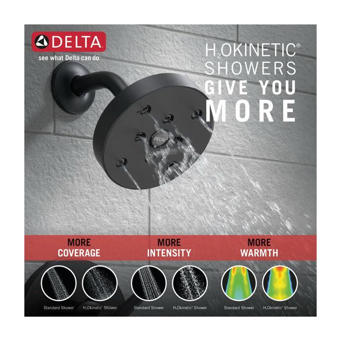 DELTA® Trinsic® T14259-BL Shower Trim Kit, 1/2 in, 3/4 in, Zinc, Matte Black, 1-Handle -Handle, 1.75 gpm