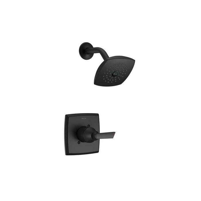 DELTA® Ashlyn® T14264-BL Shower Trim Kit, Brass, Matte Black, 1-Handle -Handle, 1.75 gpm