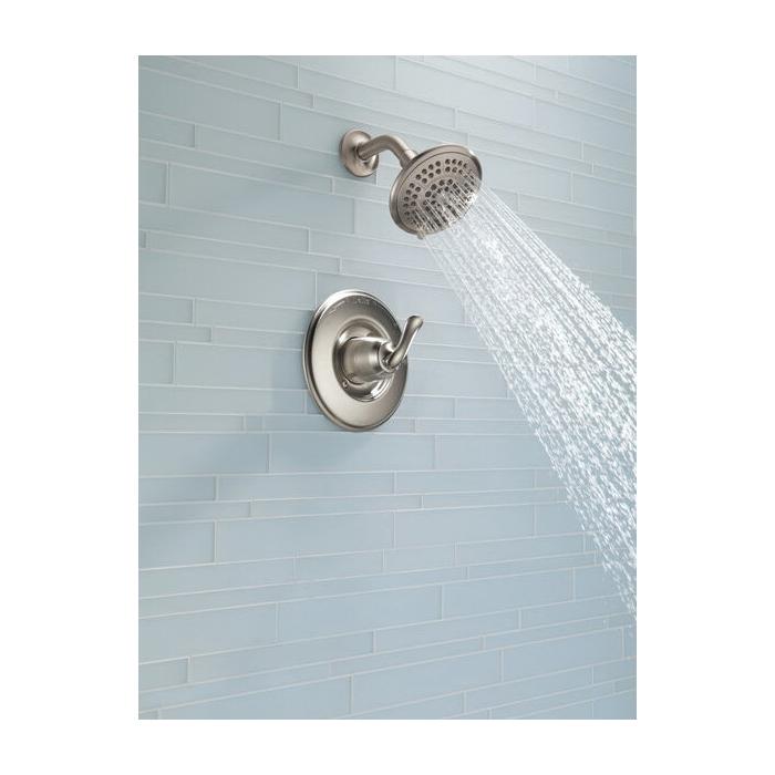 DELTA® Linden™ T14294-SS Shower Trim Kit, Brass, Brilliance Stainless Steel, 1-Handle -Handle, 1.75 gpm