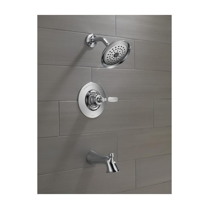 DELTA® Woodhurst® T14432 Woodhurst Tub and Shower Trim Kit, 1/2 in, IPS x Slip x Sweat, Chrome, 1-Handle, 1.75 gpm thumbnail 3