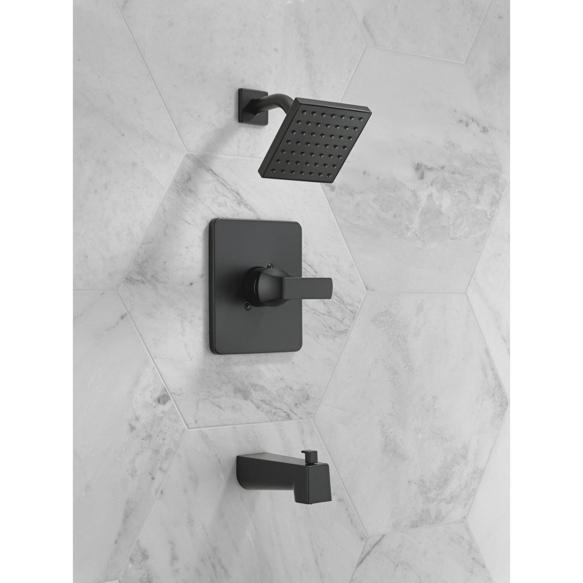 DELTA® Velum™ T14437-BL Tub and Shower, Brass, Matte Black, 1-Handle, 1.75 gpm thumbnail 2