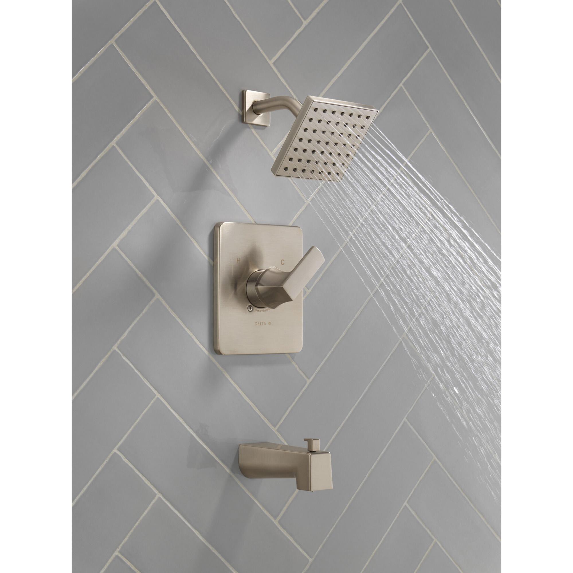 DELTA® Velum™ T14437-SS Tub and Shower, Brass, Stainless, 1-Handle, 1.75 gpm thumbnail 4