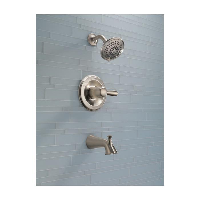 DELTA® Lahara® T14438-SS Tub and Shower Trim Kit, 1/2 in, IPS, Brass, Brilliance® Stainless Steel, 1 -Handle, 1.75 gpm thumbnail 4